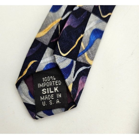 Lot of 2x J. GARCIA Men's Silk Necktie Warthog Glasses Limited Ed. Geometric - Picture 5 of 10